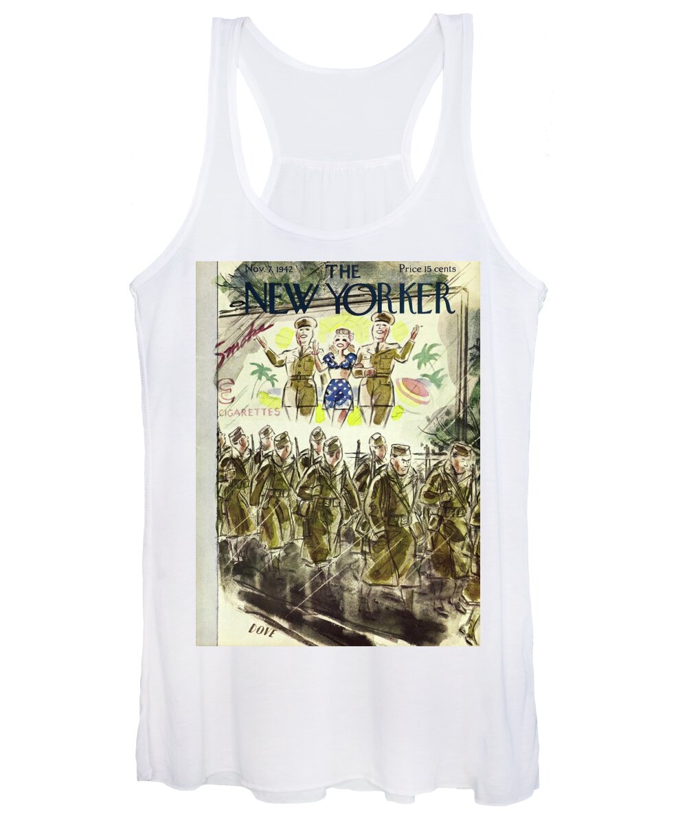 Military Women's Tank Top featuring the painting New Yorker November 7, 1942 by Leonard Dove