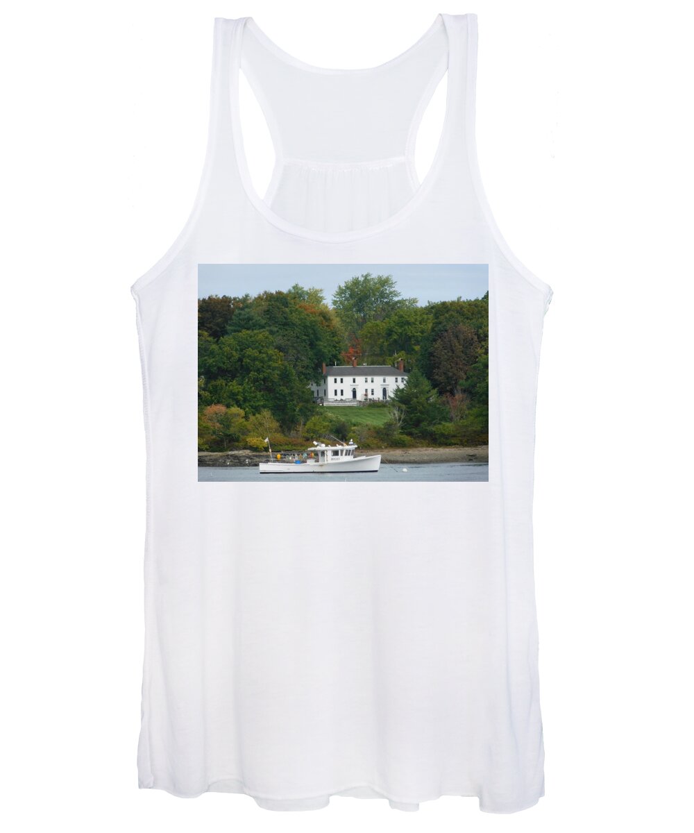 White House Women's Tank Top featuring the photograph - Seaside Home, Portsmouth NH by THERESA Nye