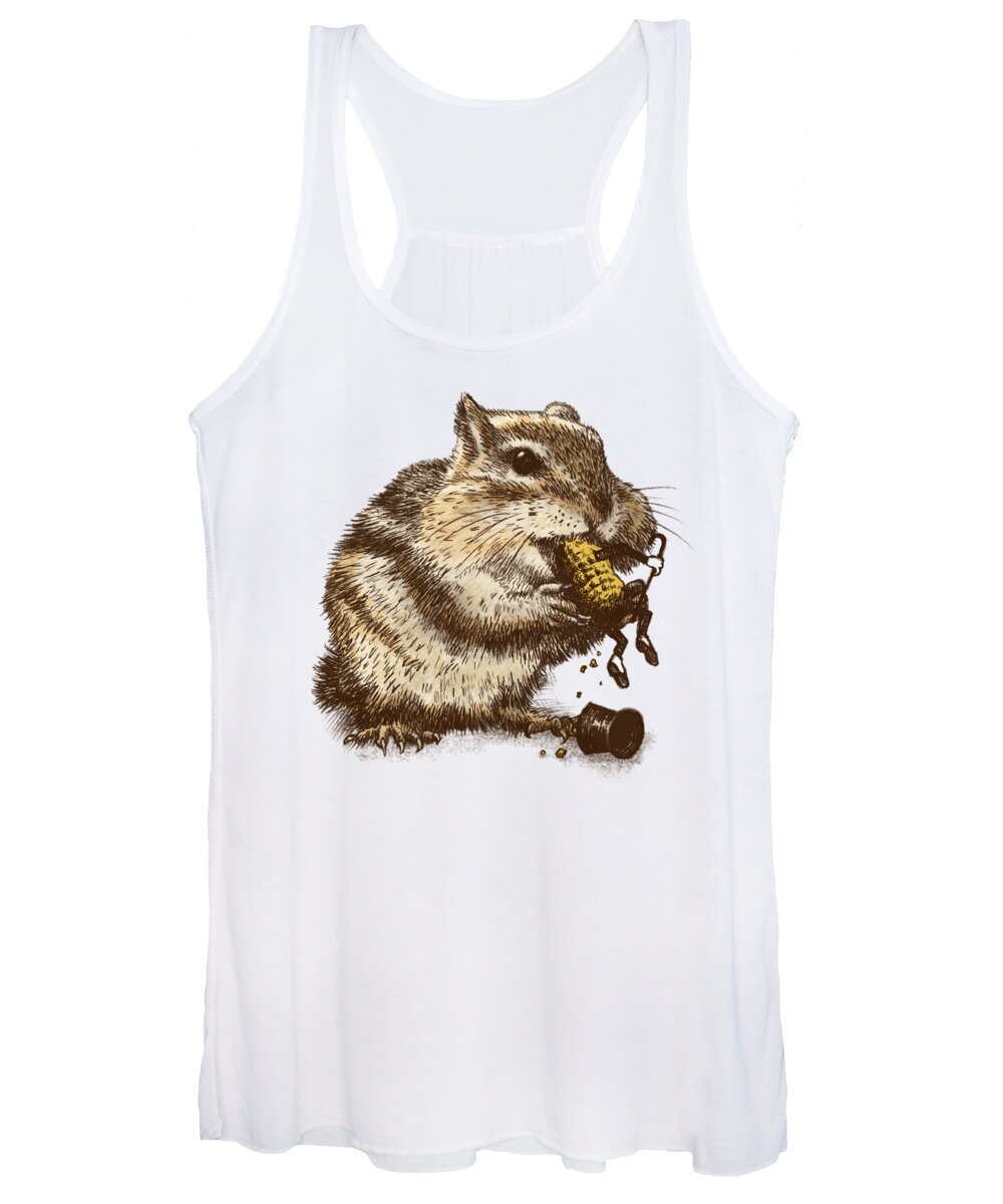 Chipmunk Women's Tank Top featuring the drawing Occupational Hazard by Eric Fan