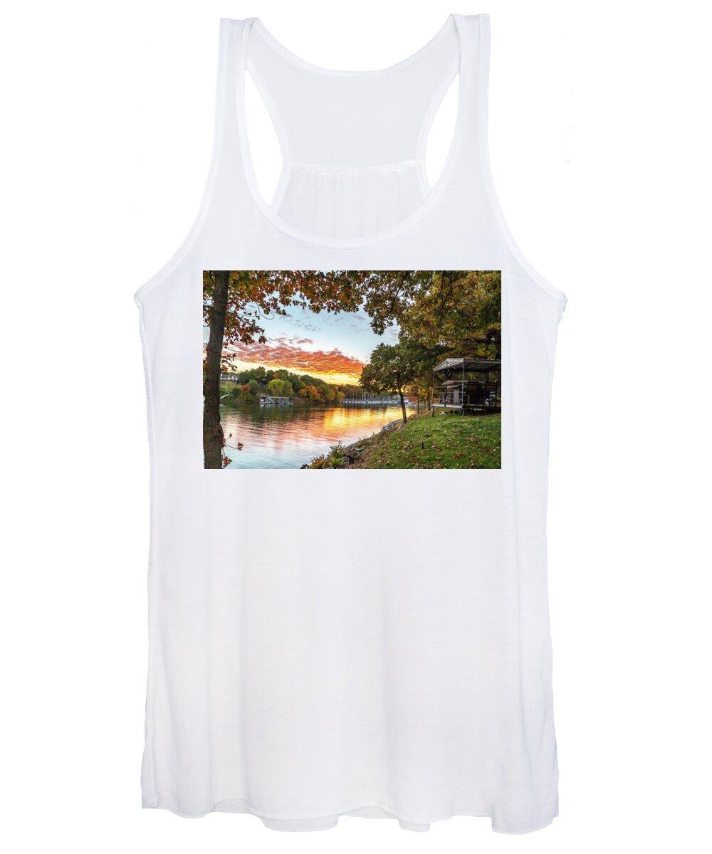 Scotty's Cove Women's Tank Top featuring the photograph October Sunset Scotty's Cove by David Wagenblatt