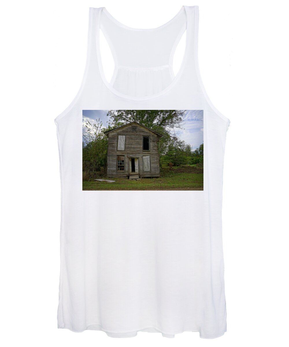 Masonic Women's Tank Top featuring the photograph Old Masonic Lodge in Ruins by Kelly Gomez