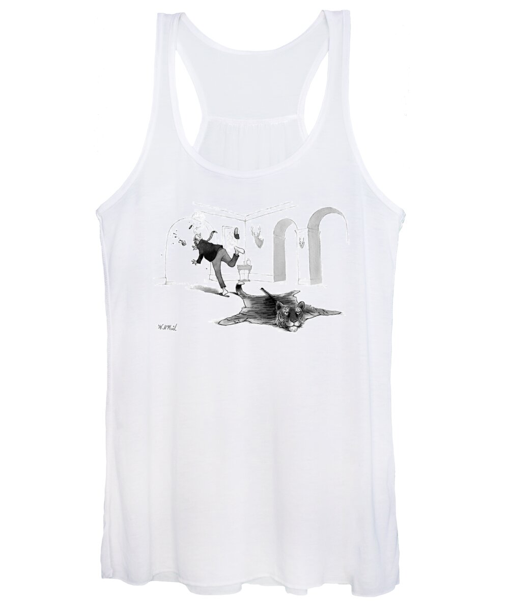 Tiger-skin Women's Tank Top featuring the drawing Oops by Will McPhail