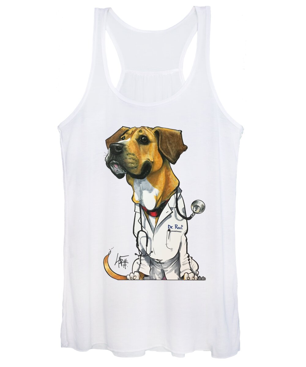 Pettit Women's Tank Top featuring the drawing Pettit 4396 by Canine Caricatures By John LaFree