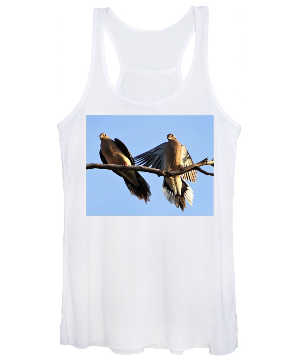 #birds #nature #animals Women's Tank Top featuring the photograph Pigeons by Nata S