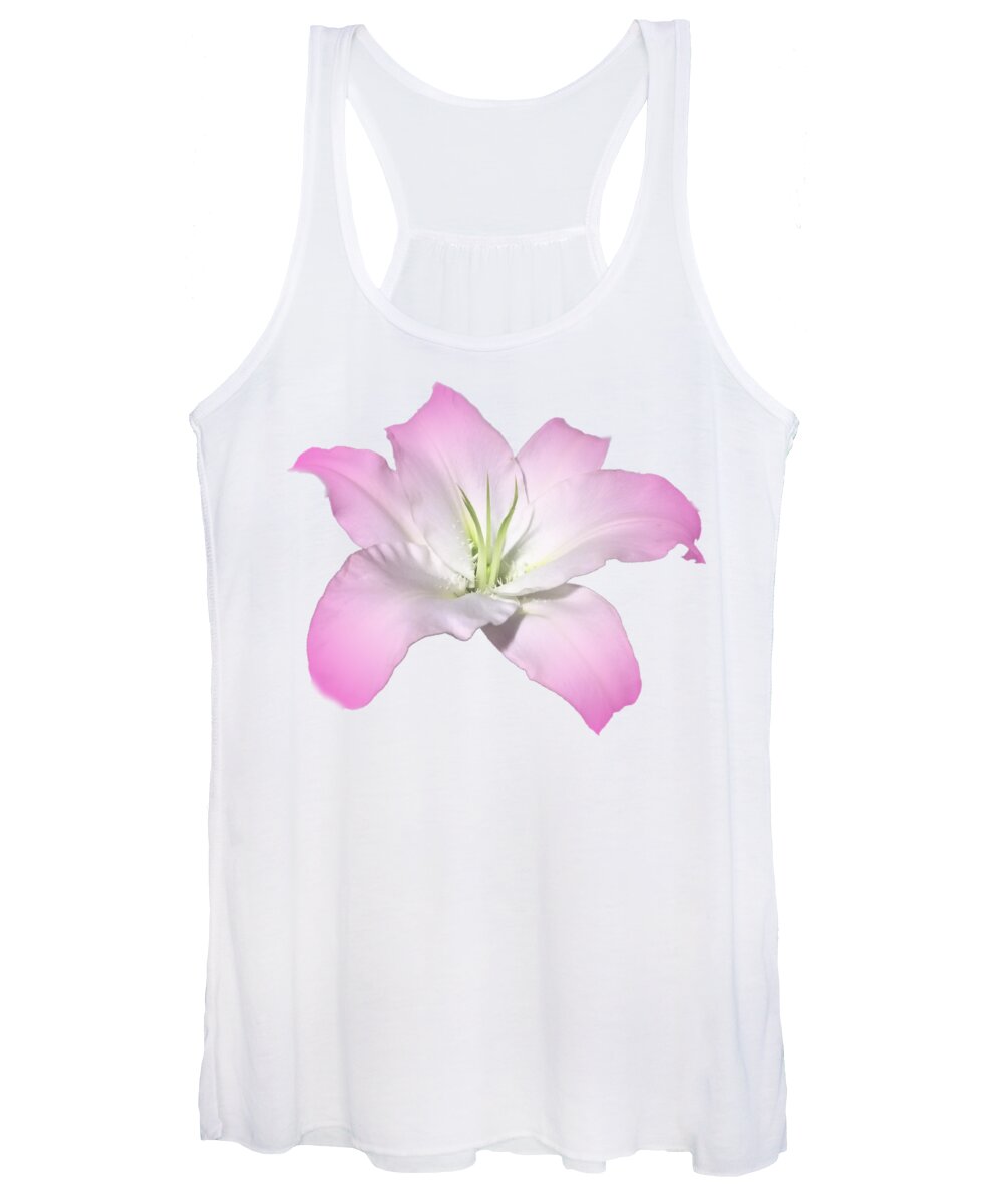 Pink Women's Tank Top featuring the photograph Pink Lily Flower Photograph Best for Shirts by Delynn Addams