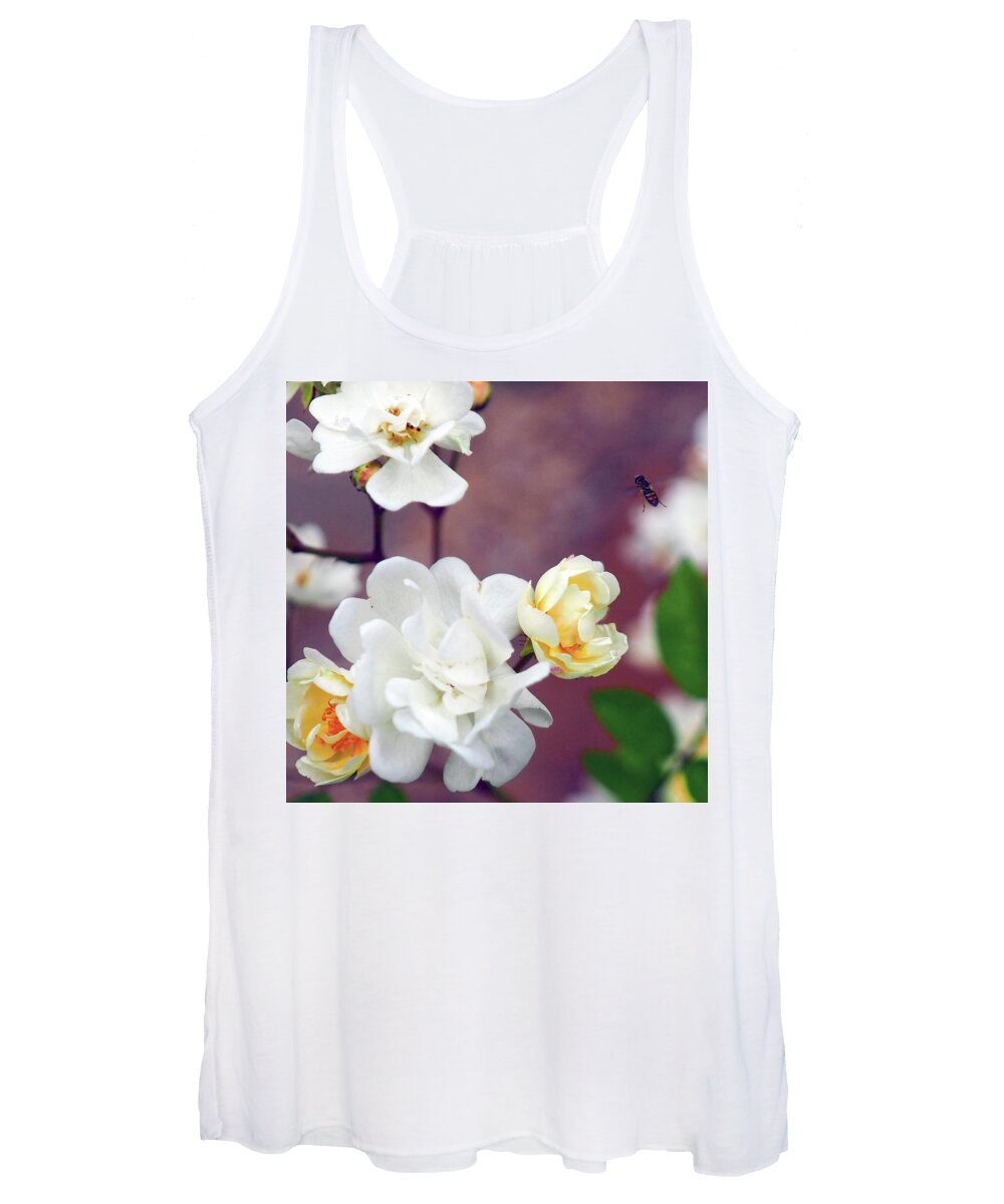 Bee Women's Tank Top featuring the photograph Honey Bee In Flight by C Winslow Shafer