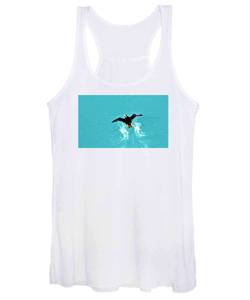 Puffin Women's Tank Top featuring the photograph Puffin Takeoff by FD Graham