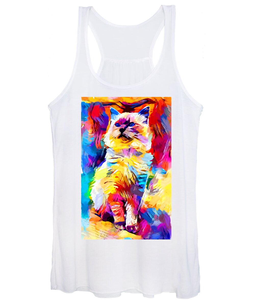 Ragdoll Cat Women's Tank Top featuring the painting Ragdoll by Chris Butler
