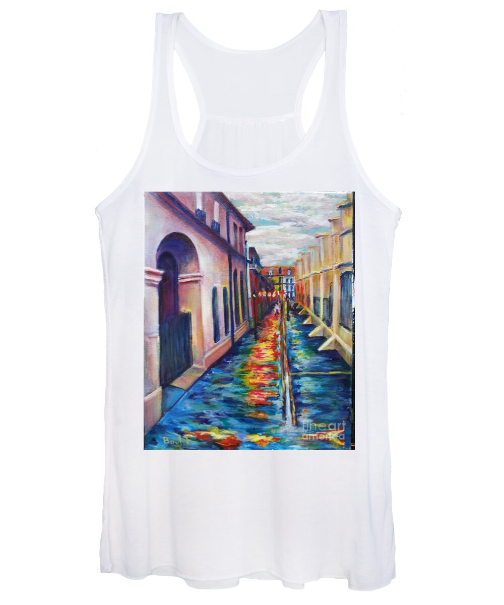New Orleans Women's Tank Top featuring the painting Rainy Pirate Alley by Beverly Boulet