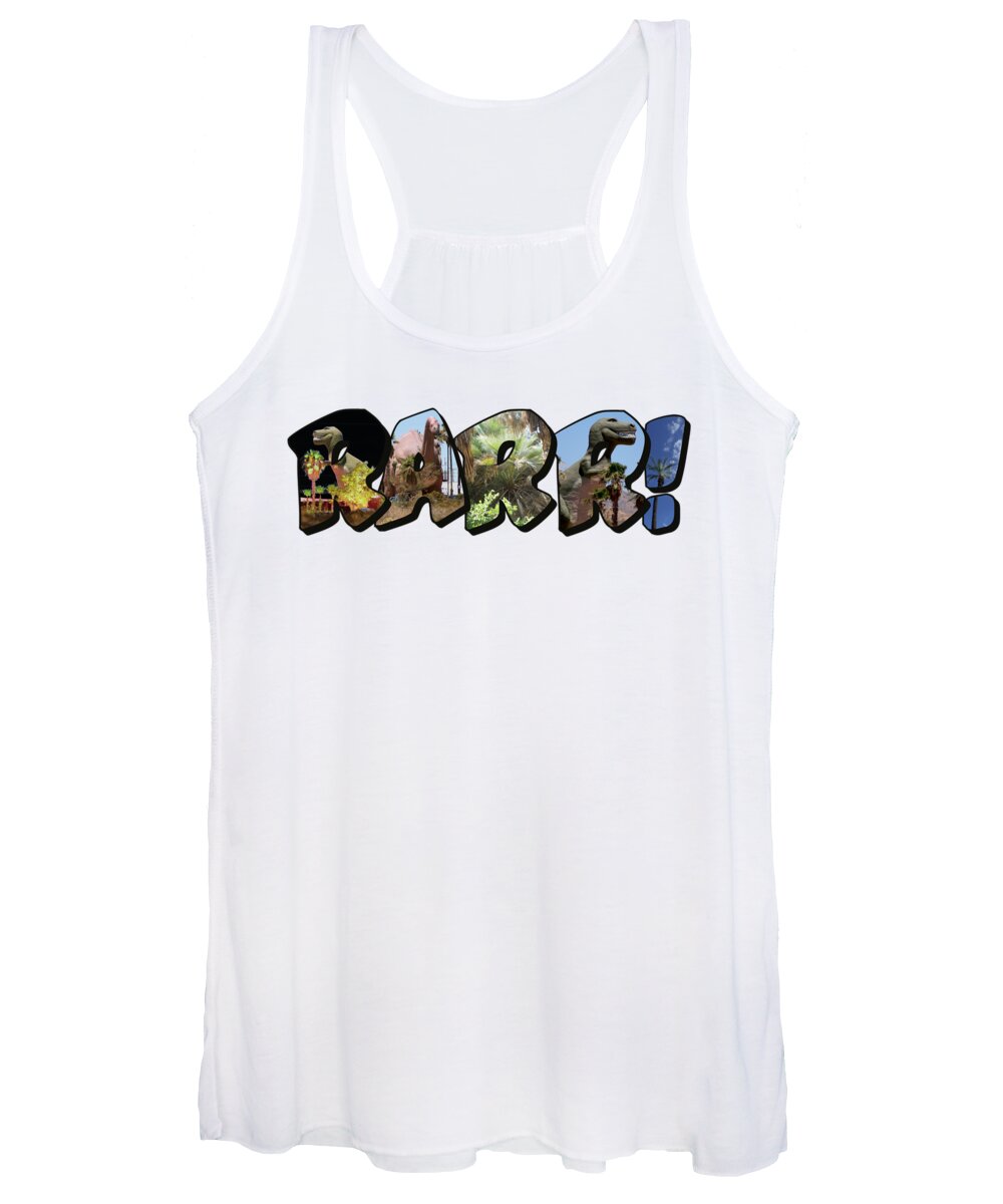 Large Letter Women's Tank Top featuring the photograph RARR Big Letter Dinosaurs by Colleen Cornelius