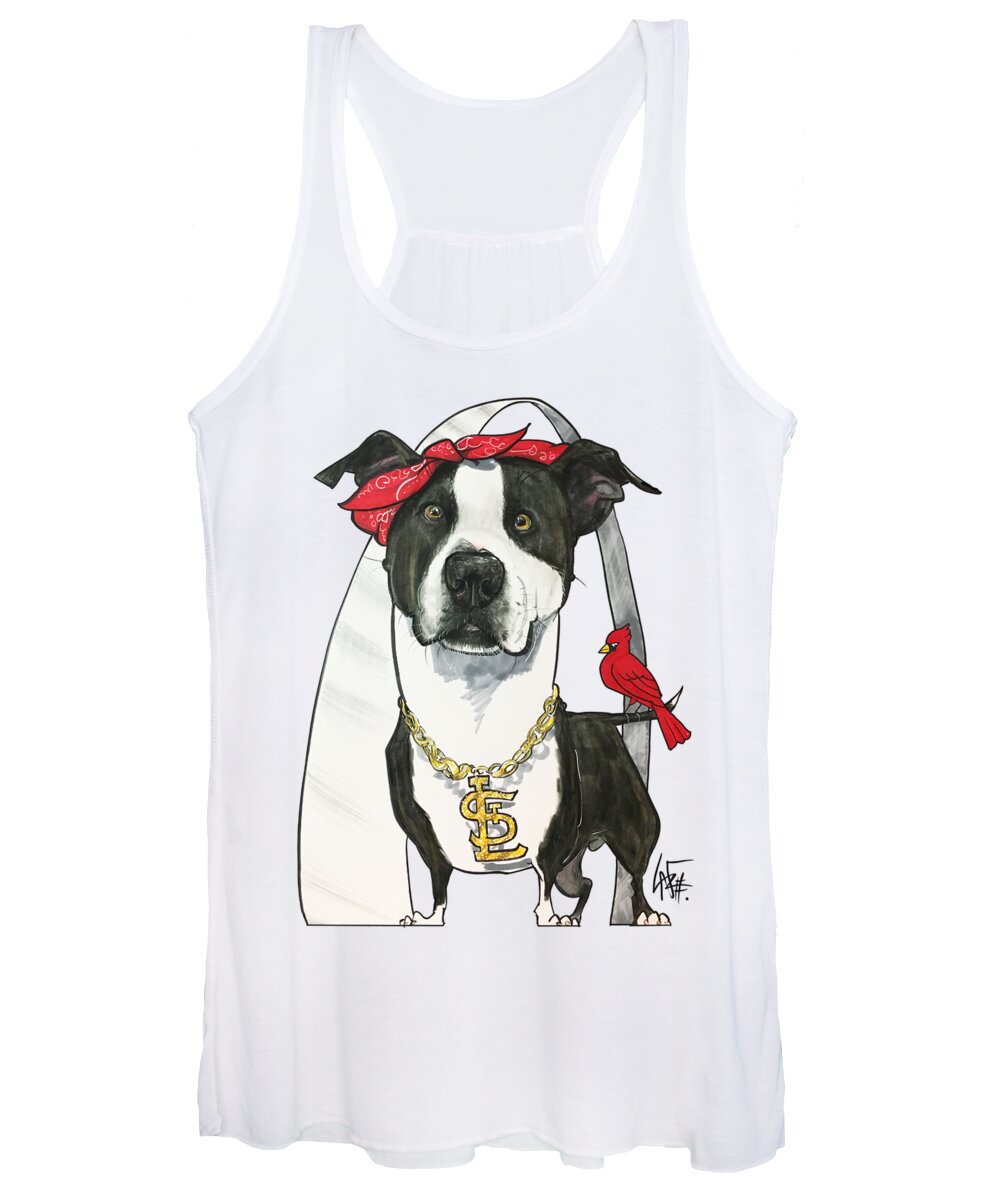 Reeves Women's Tank Top featuring the drawing Reeves 4403 by Canine Caricatures By John LaFree