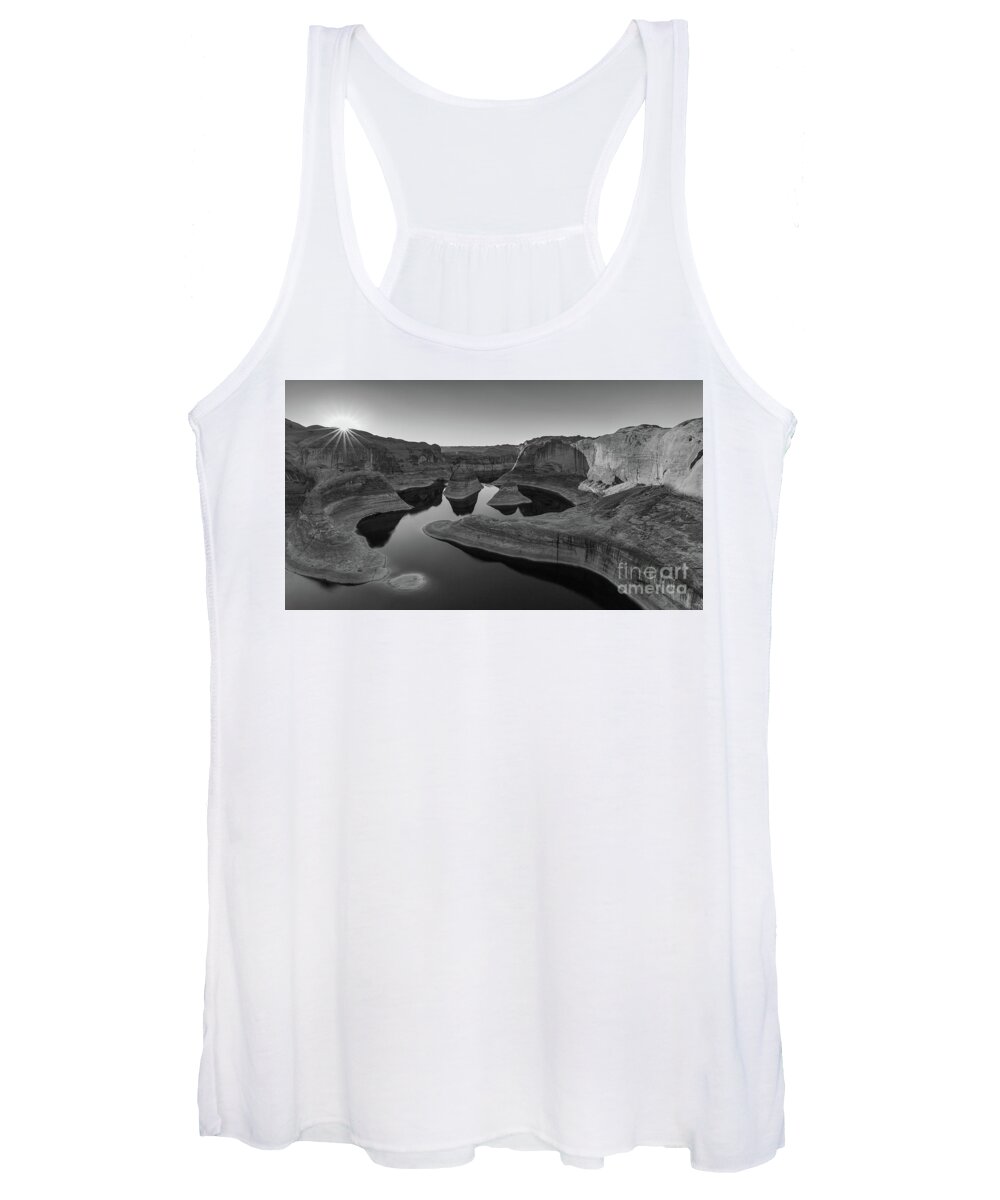 American Women's Tank Top featuring the photograph Reflection Canyon in BW, Lake Powell, Utah by Henk Meijer Photography