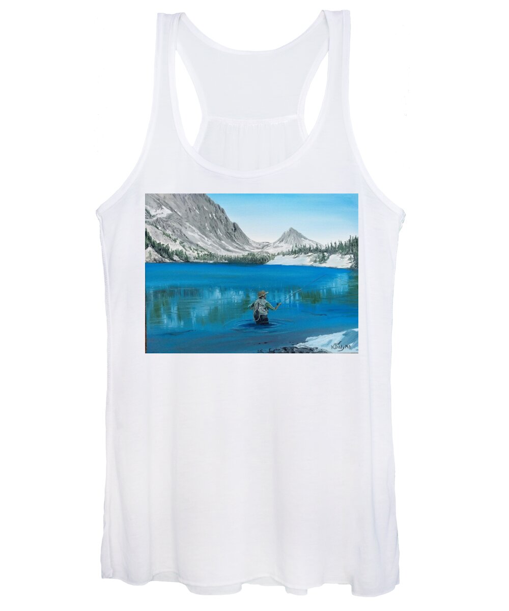 Mammoth Women's Tank Top featuring the painting Relaxing at Skelton by Kevin Daly