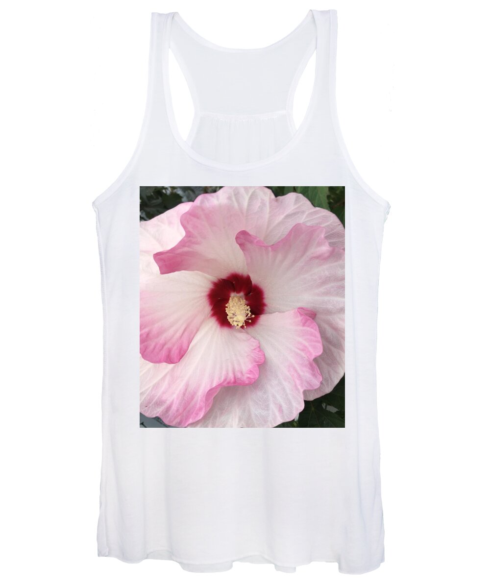 Hibiscus Women's Tank Top featuring the photograph Ruffles and Ruby by Anjel B Hartwell