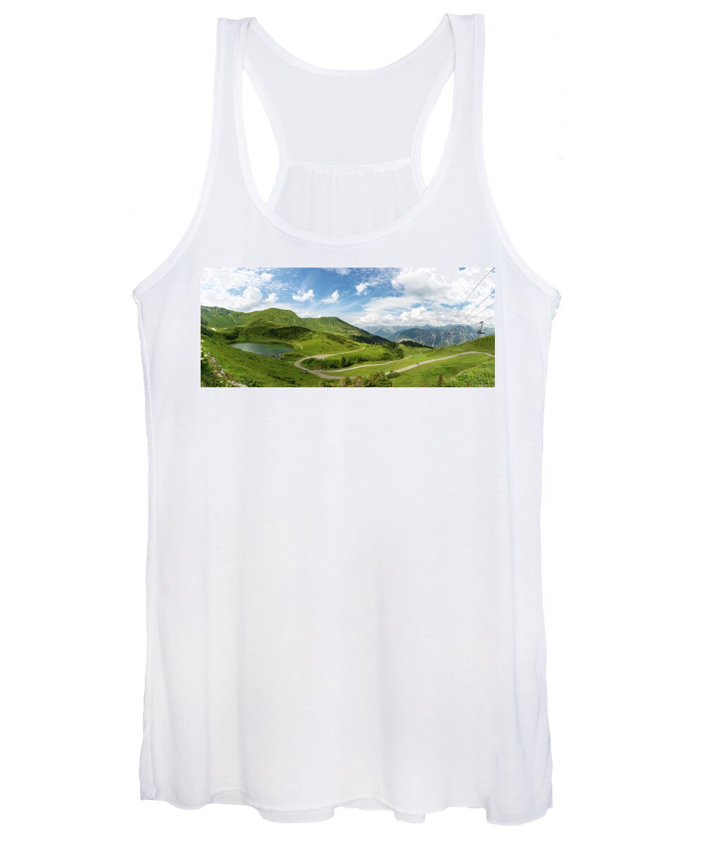 Photography Women's Tank Top featuring the photograph Schlappoldsee, Allgaeu Alps by Andreas Levi