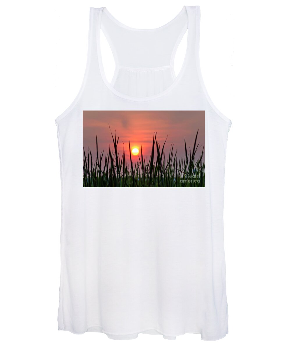 Sunset Women's Tank Top featuring the photograph Setting Sun by DJA Images