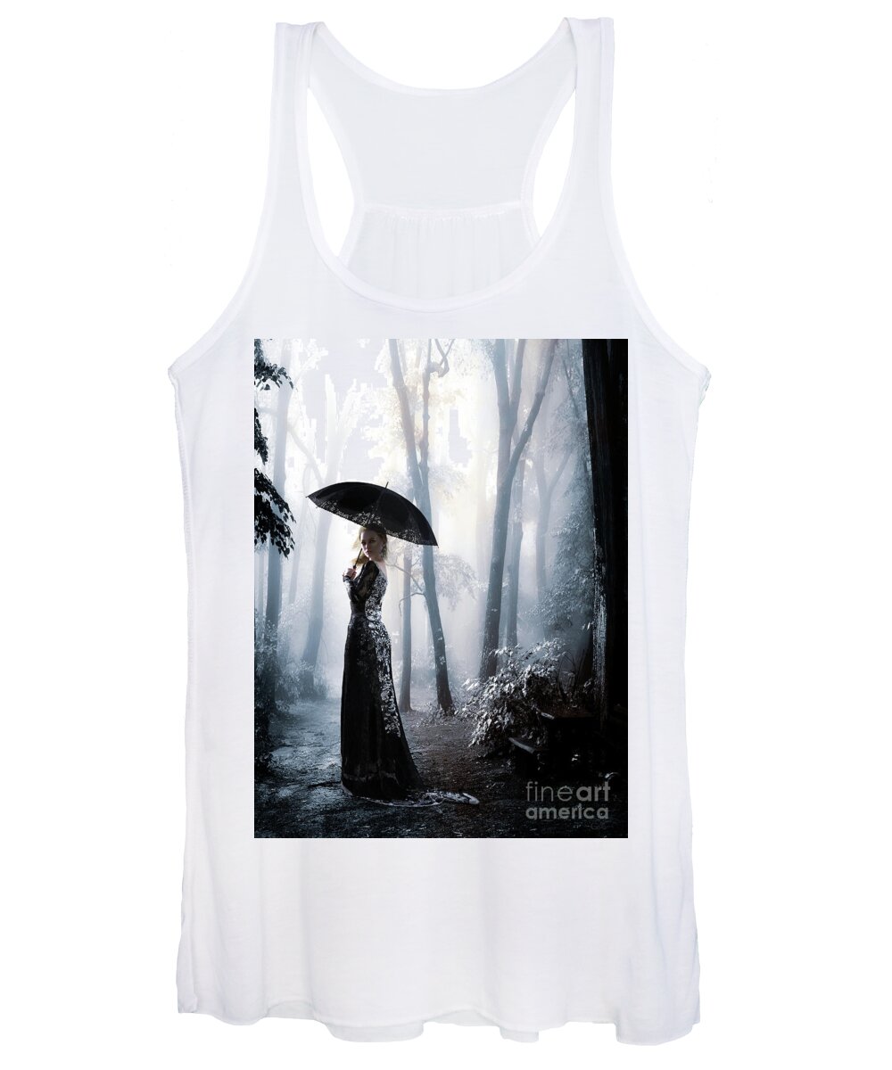 Silver Forest Women's Tank Top featuring the digital art Silver Forest Walk by Shanina Conway