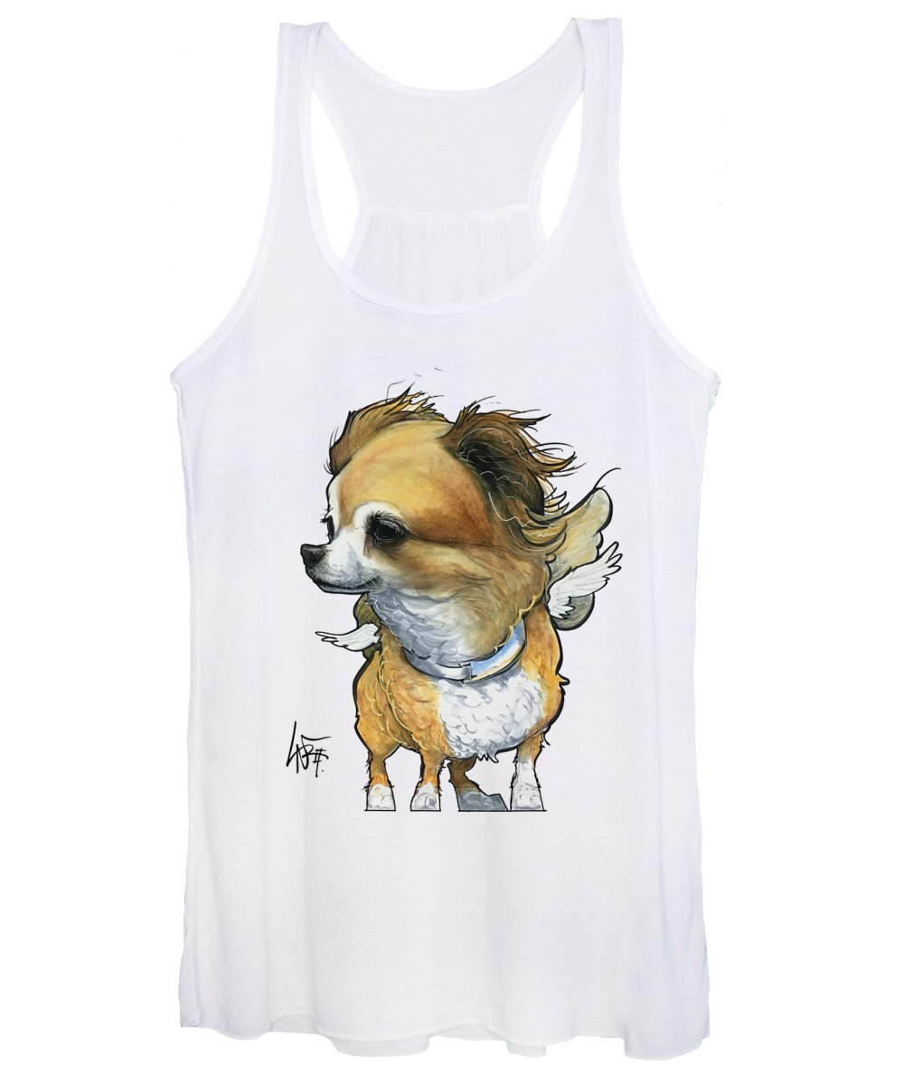 Singleton Women's Tank Top featuring the drawing Singleton 4812 by Canine Caricatures By John LaFree