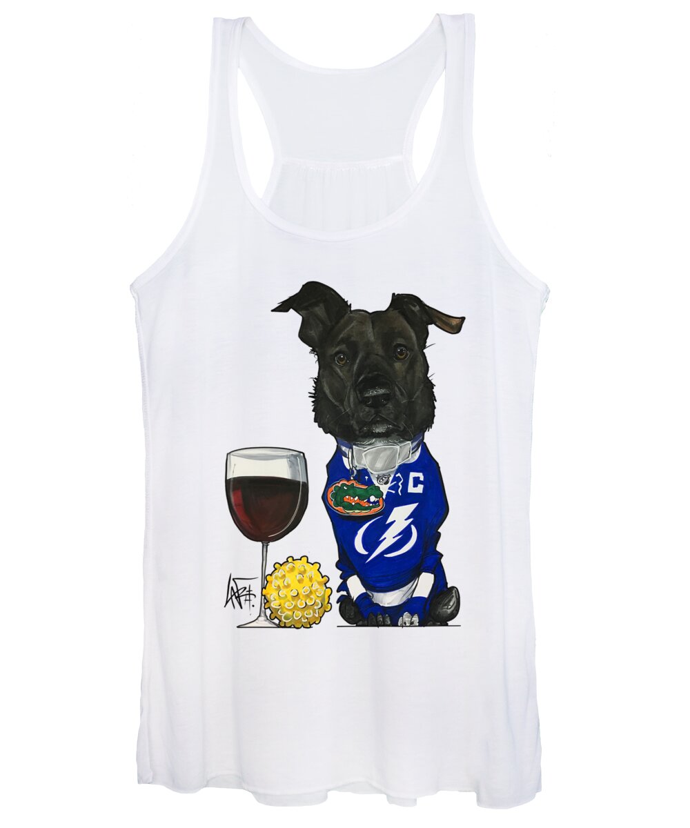 Smeak 4520 Women's Tank Top featuring the drawing Smeak 4520 by Canine Caricatures By John LaFree