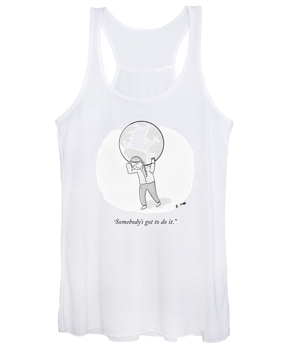 Somebody's Got To Do It. Women's Tank Top featuring the drawing Somebody's Got To Do It by Evan Lian