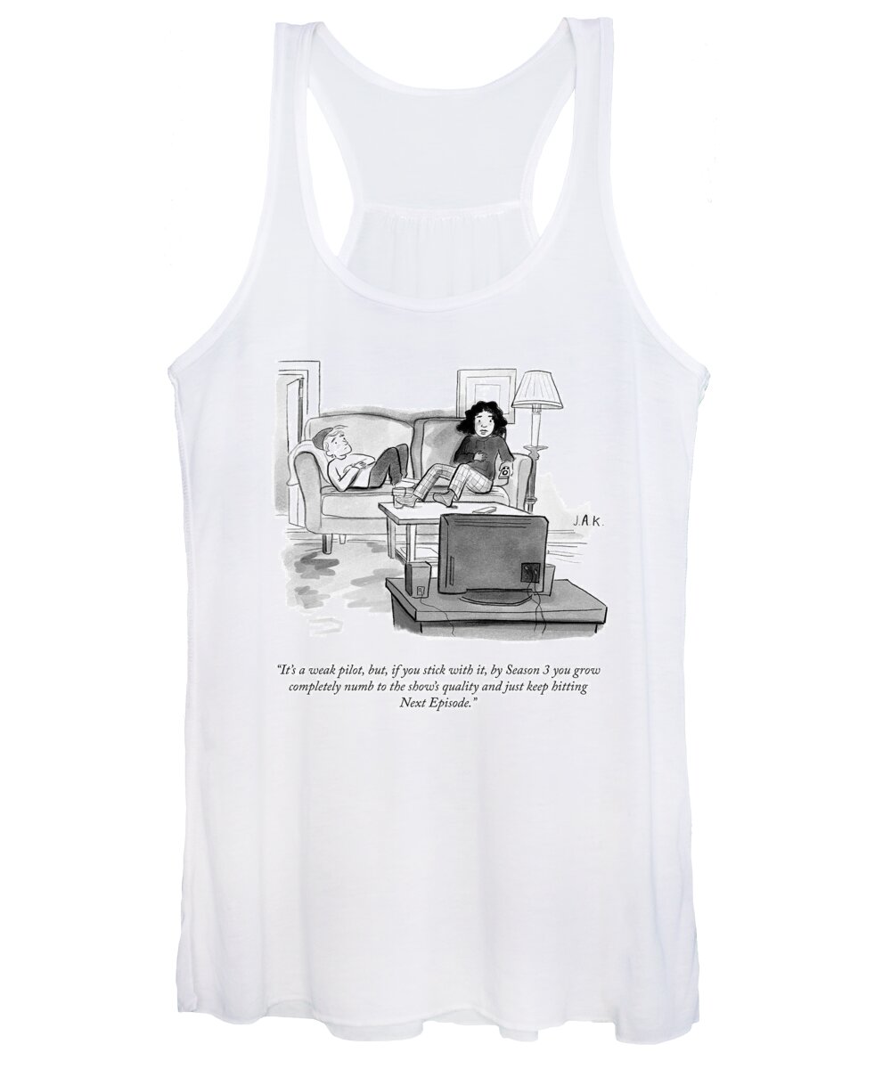 it's A Weak Pilot Women's Tank Top featuring the drawing Stick With It by Jason Adam Katzenstein