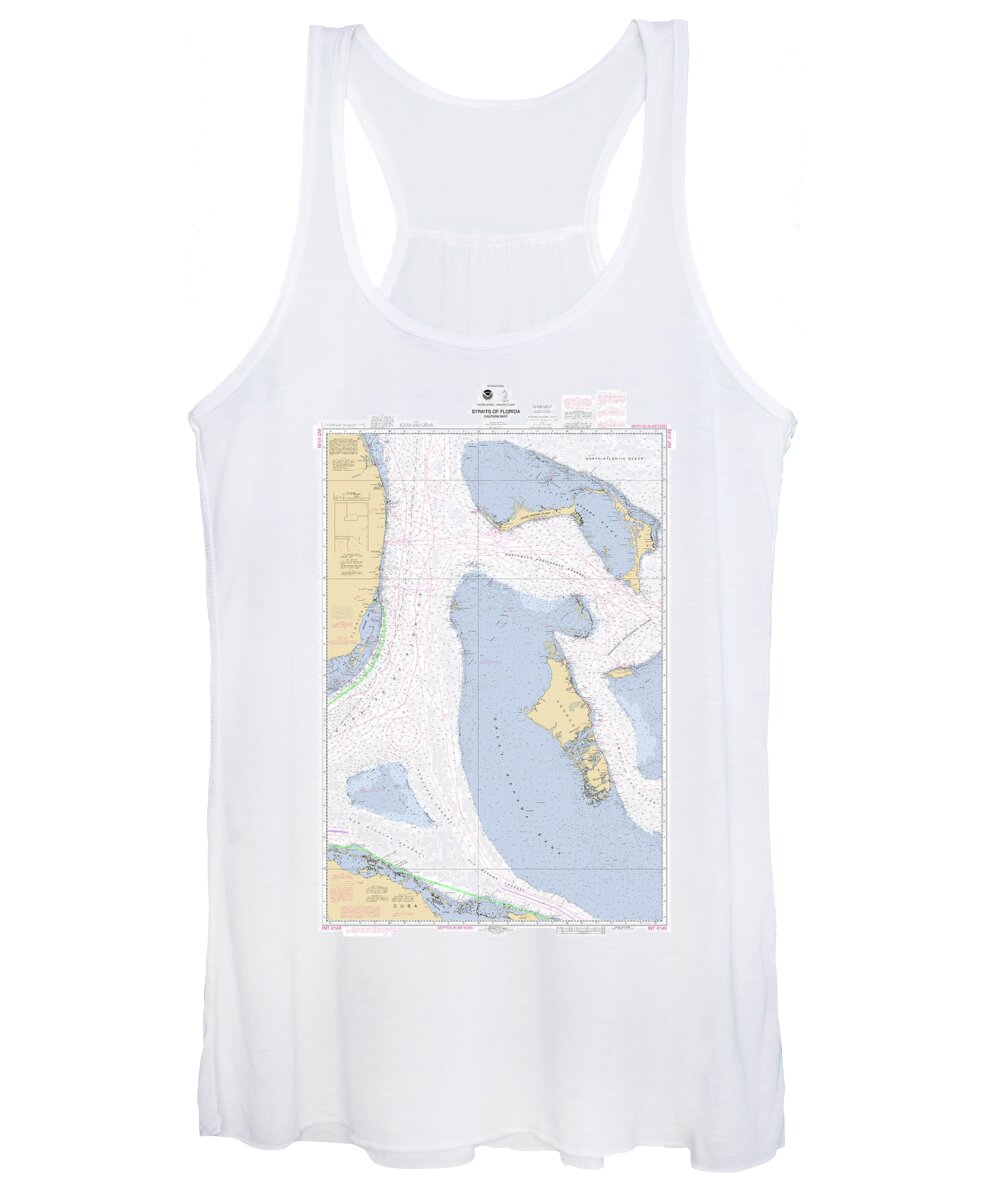4149 Women's Tank Top featuring the digital art Straits of Florida, Eastern part NOAA Nautical Chart by Nautical Chartworks