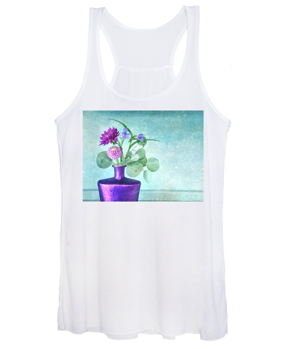 Dahlias Women's Tank Top featuring the photograph Garden Floral Summer Still by Jill Love
