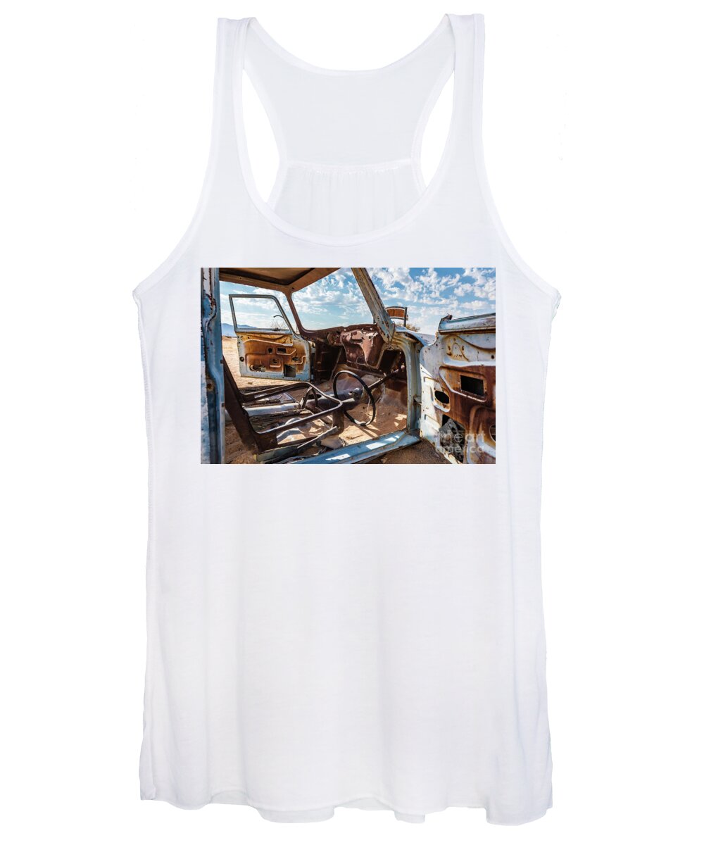 Wreck Women's Tank Top featuring the photograph The car is open, please come in... by Lyl Dil Creations
