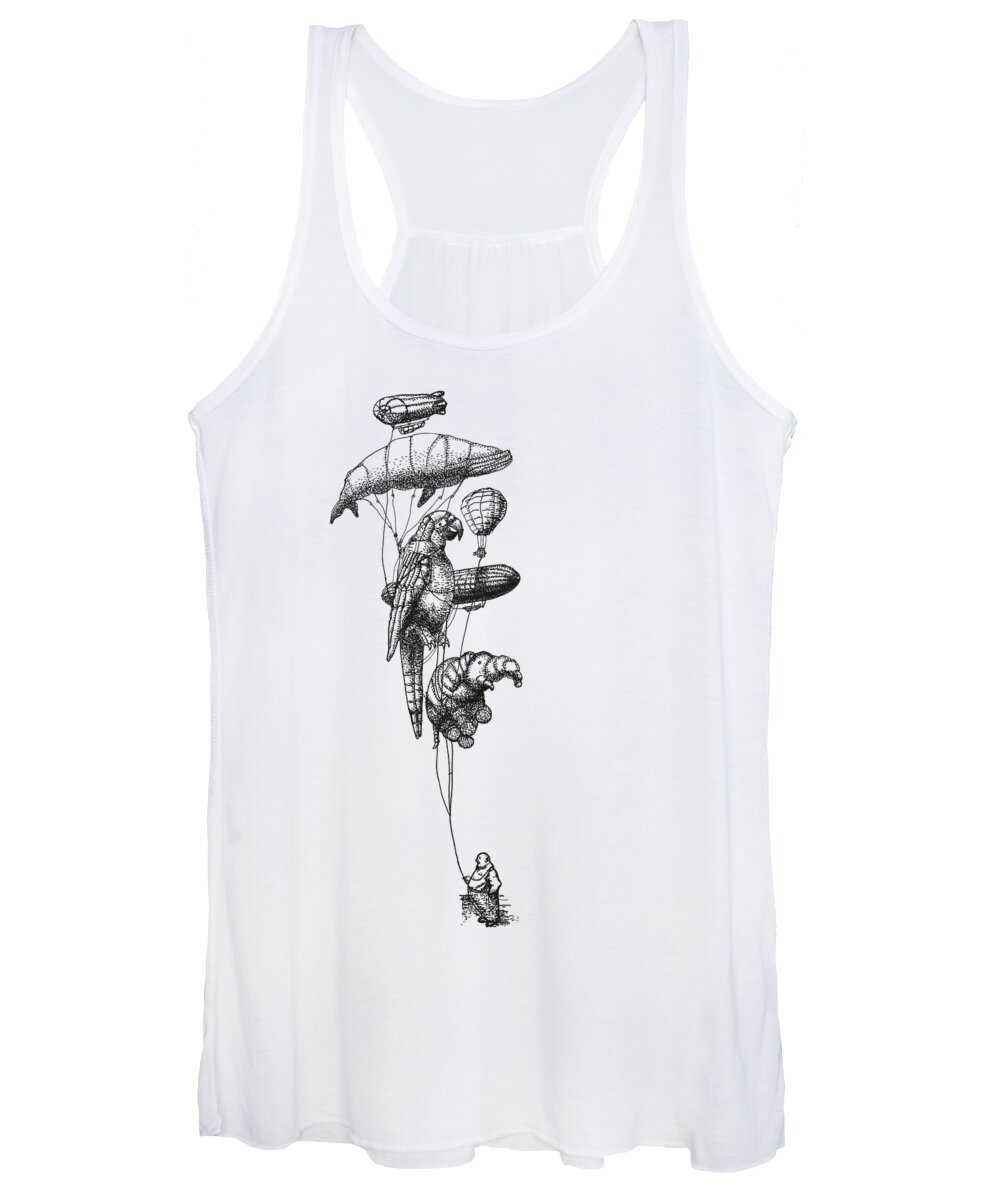 Balloons Women's Tank Top featuring the photograph The Helium Menagerie by Eric Fan