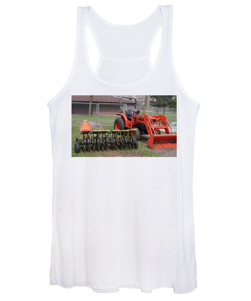 Tractor Women's Tank Top featuring the photograph The Kubota B7510 Compact Tractor by Ee Photography