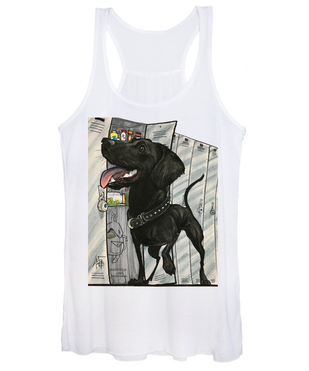 Thompson-damm Women's Tank Top featuring the drawing Thompson-Damm 4348 by Canine Caricatures By John LaFree