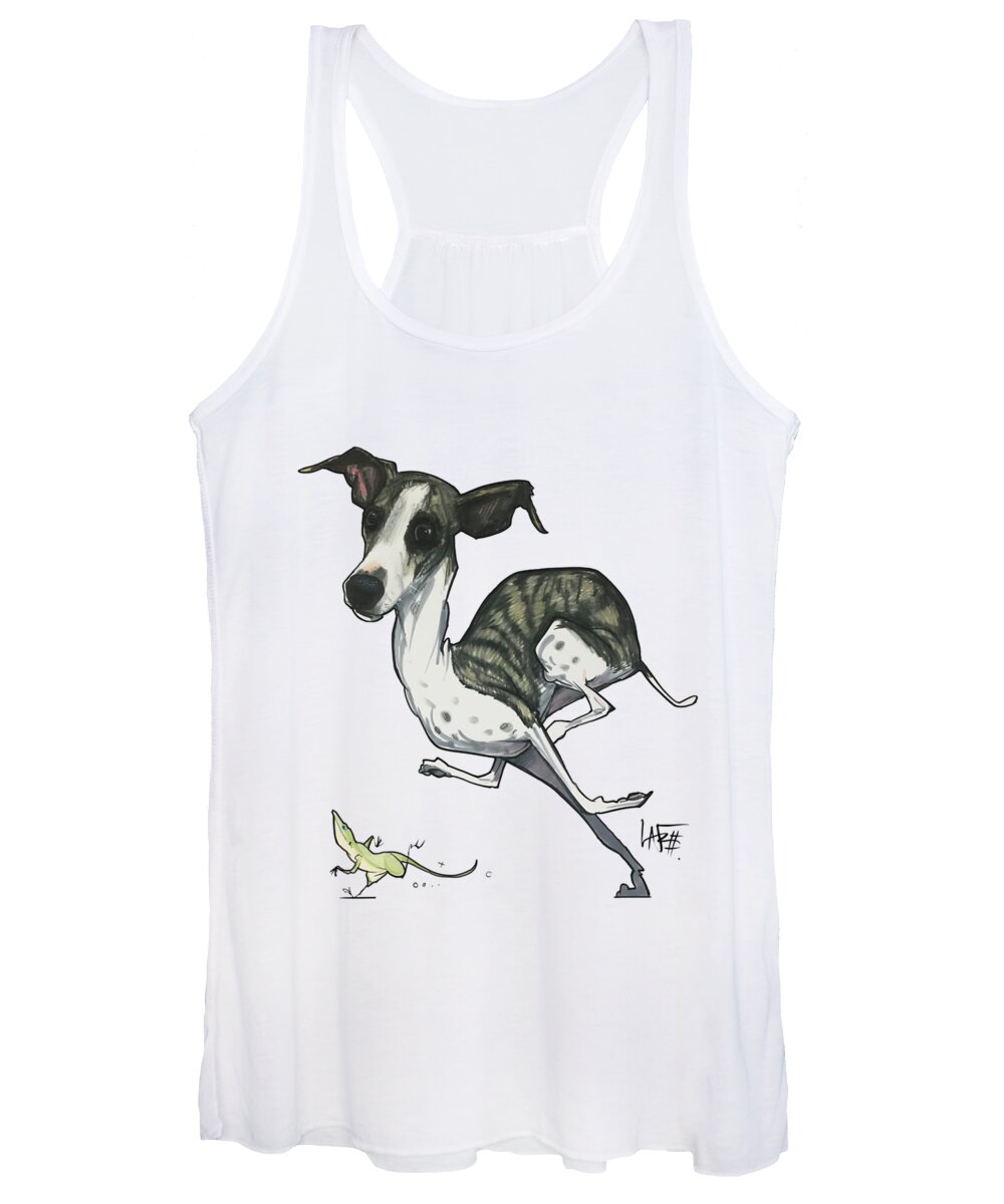 Underwood 4550 Women's Tank Top featuring the drawing Underwood 4550 by Canine Caricatures By John LaFree