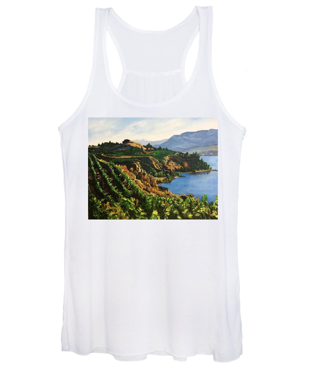 Vineyard Women's Tank Top featuring the painting Valley Vineyard by Sharon Duguay