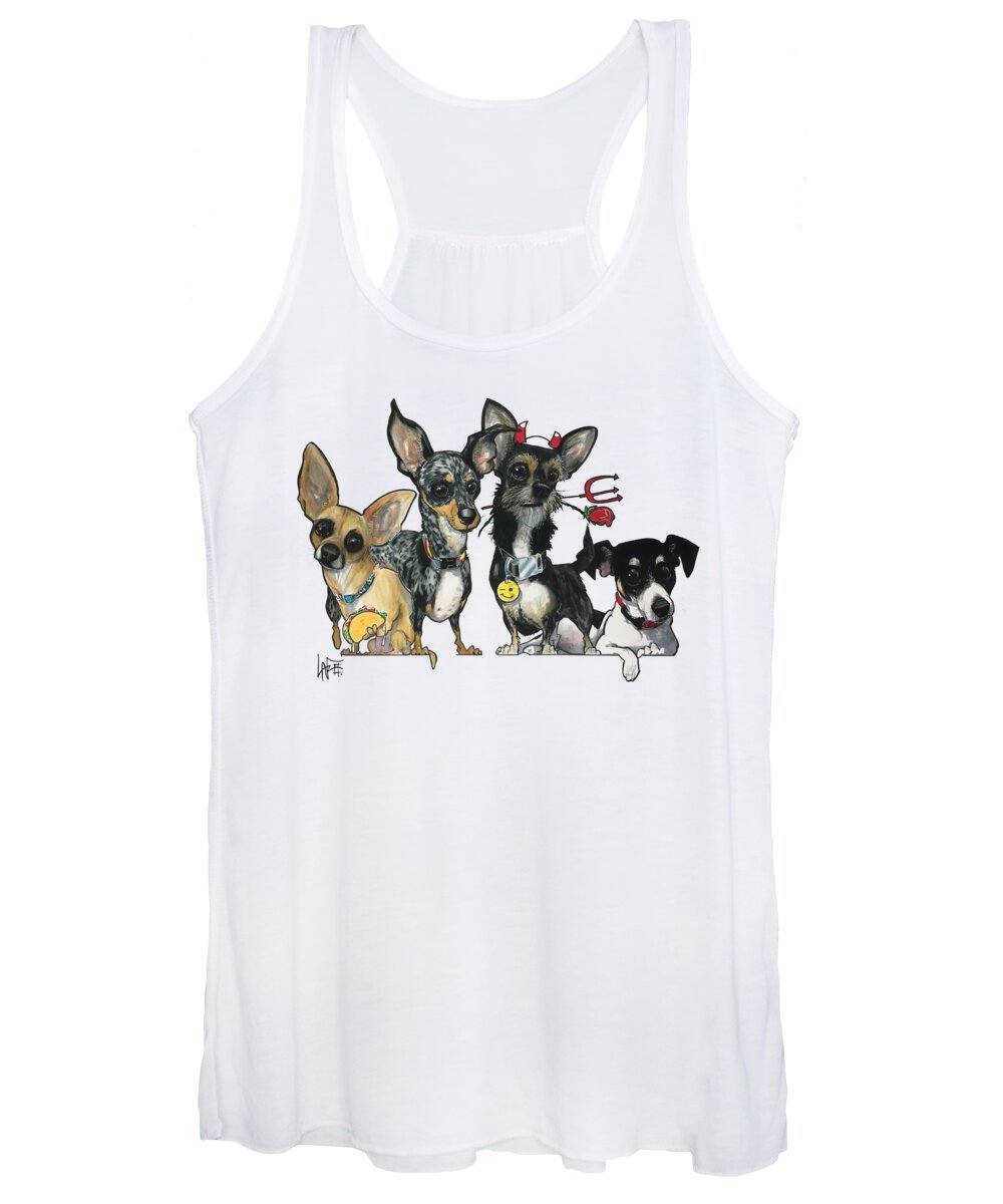 Vaness Women's Tank Top featuring the drawing Vaness 4844 by Canine Caricatures By John LaFree