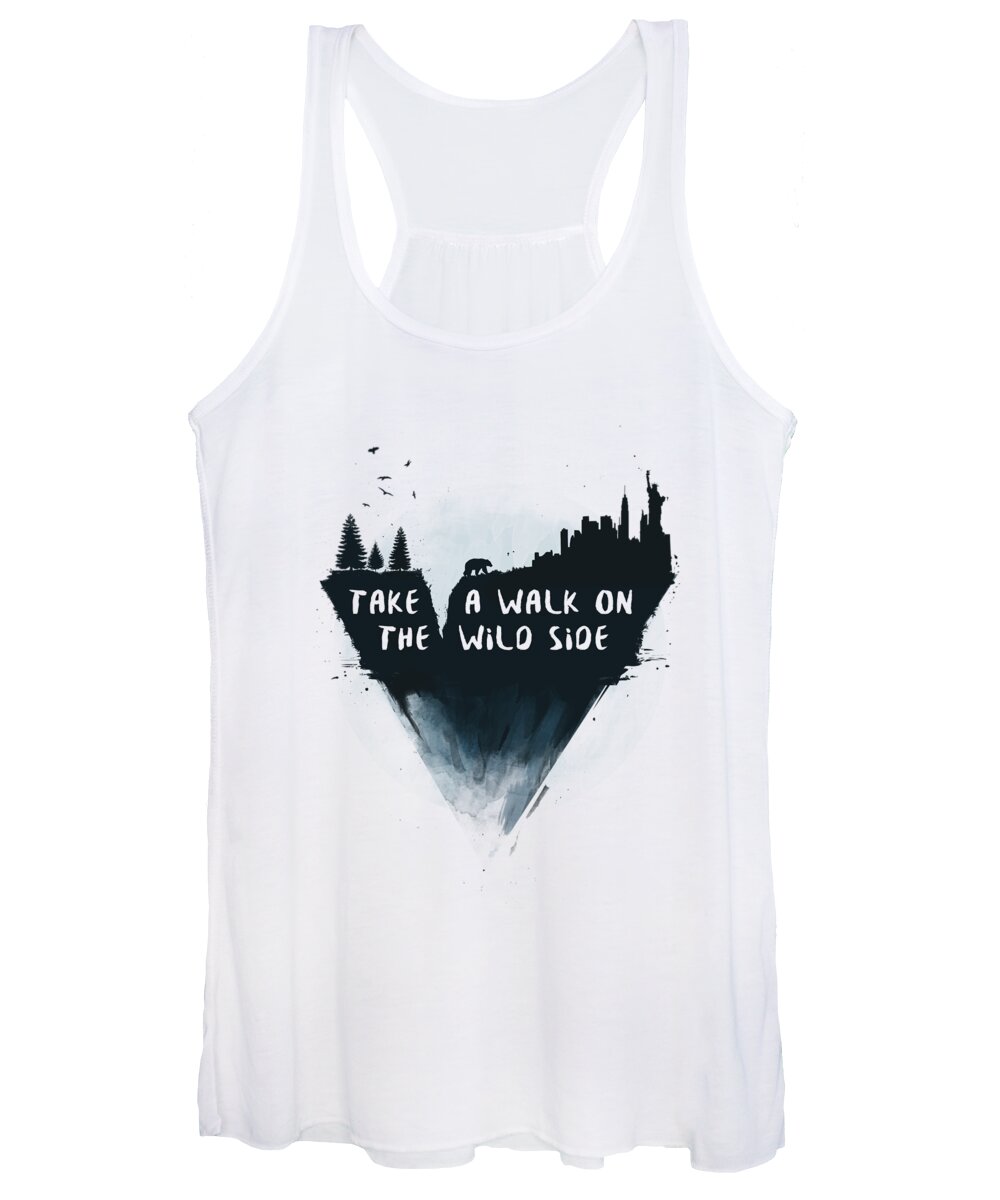 Bear Women's Tank Top featuring the mixed media Walk on the wild side by Balazs Solti
