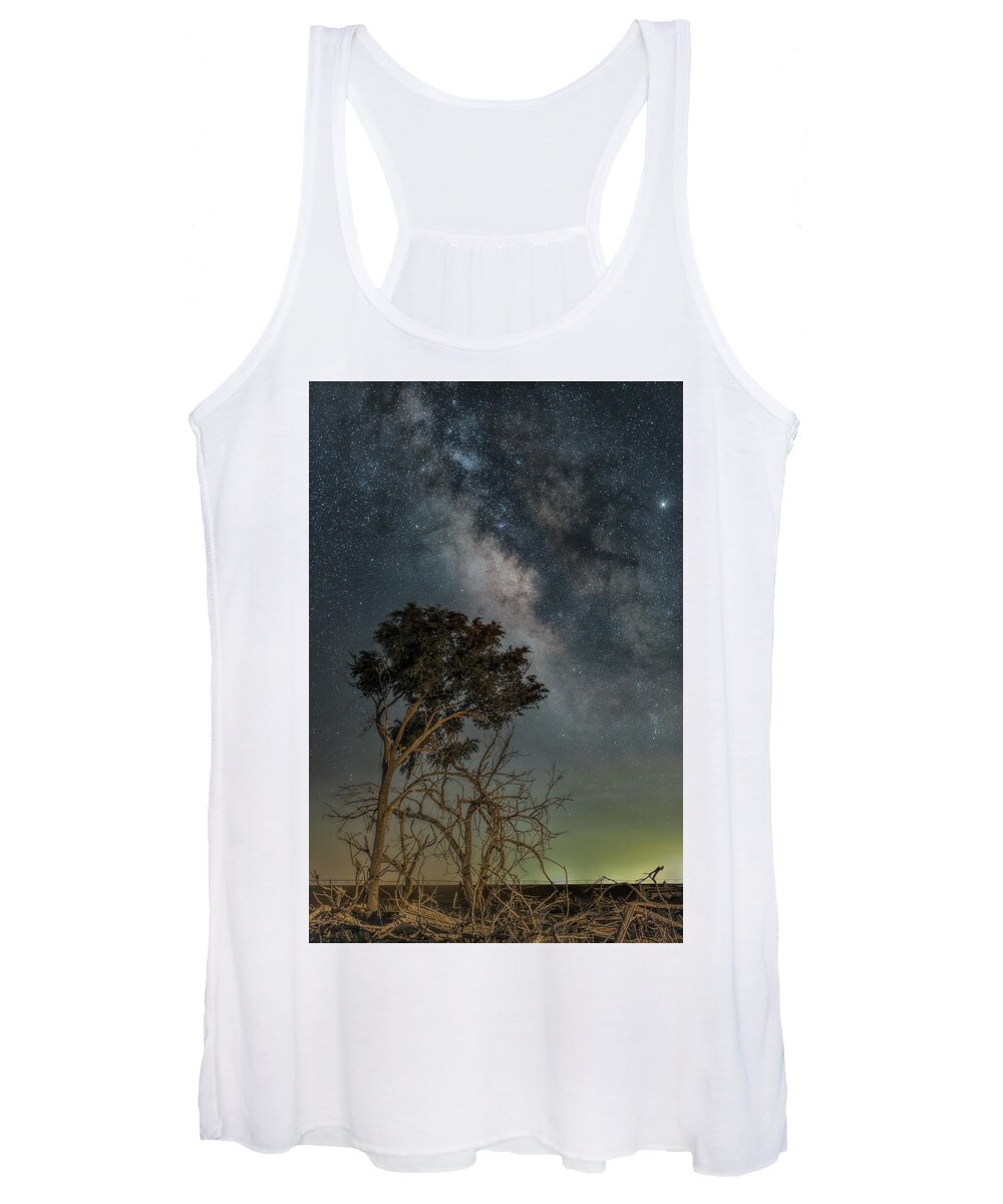 Milky Way Women's Tank Top featuring the photograph Watching over Fallen Friends by James Clinich