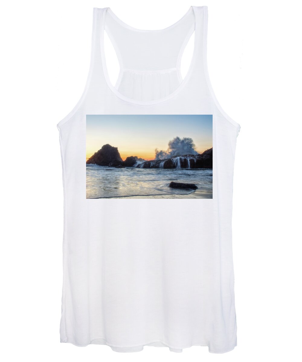 Oregon Coast Women's Tank Top featuring the photograph Wave Burst by Russell Pugh