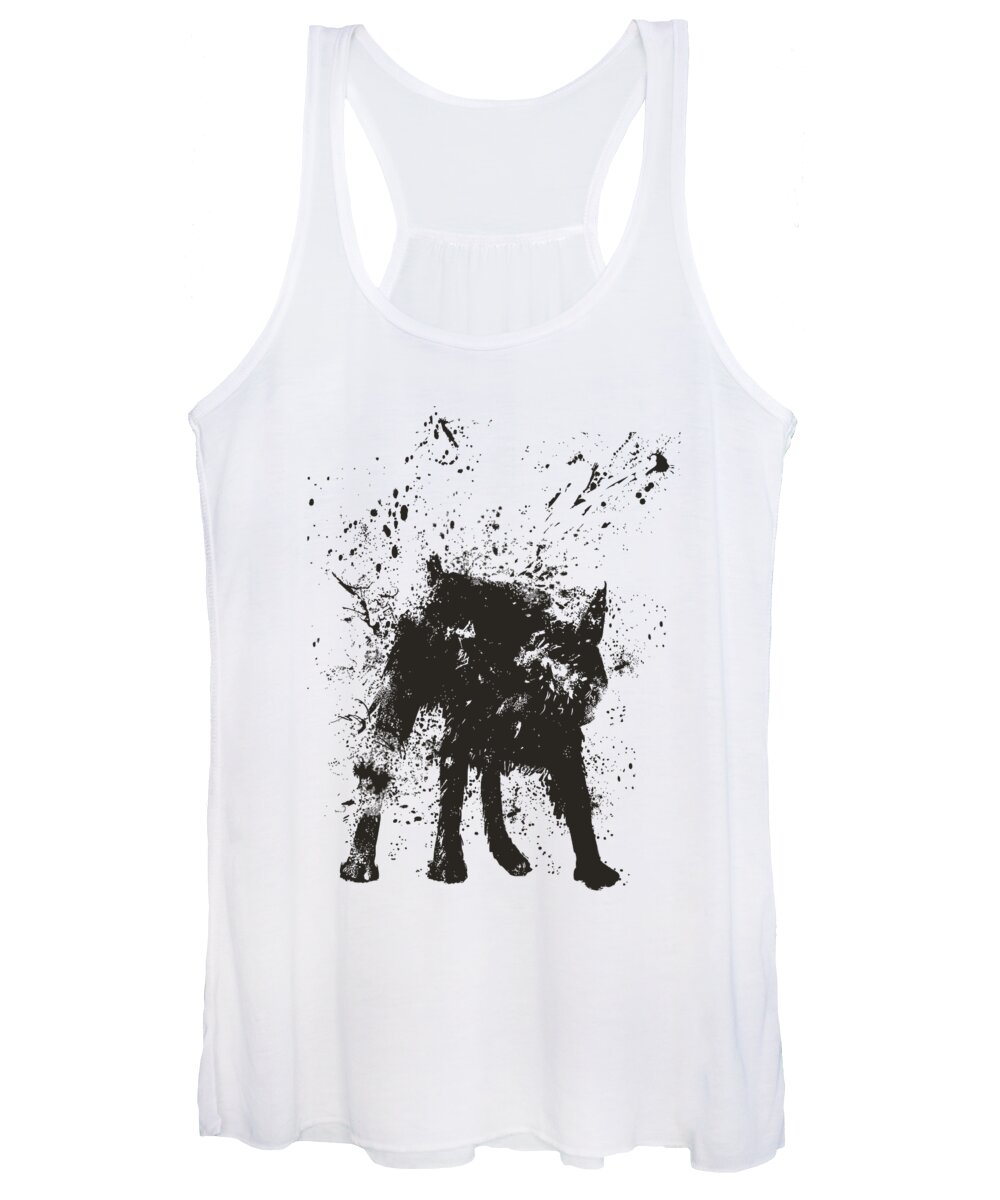 Dog Women's Tank Top featuring the painting Wet dog by Balazs Solti