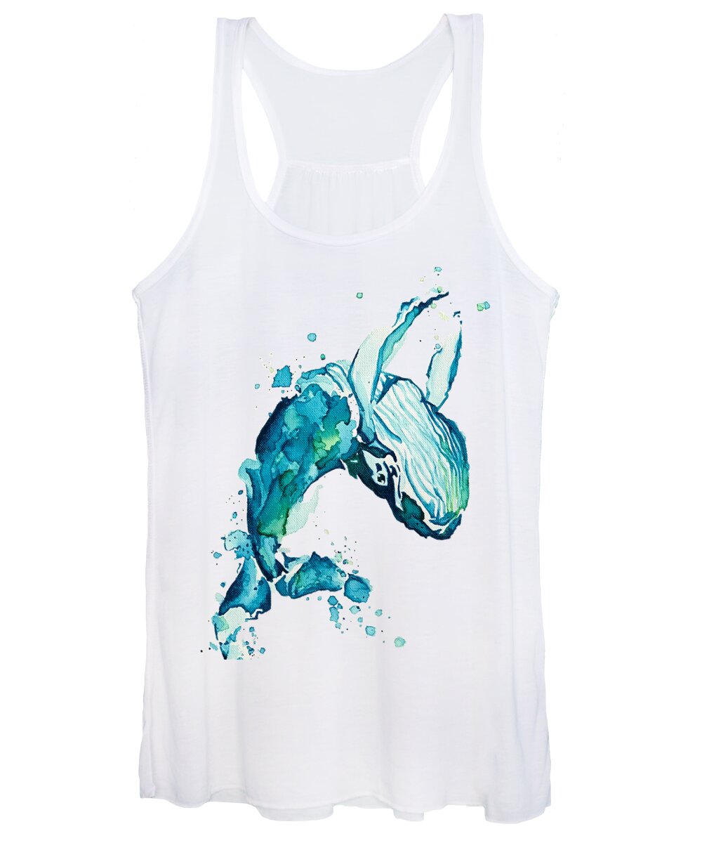 Beach House Women's Tank Top featuring the painting Whale-ly Blue by Kelsey Jackson