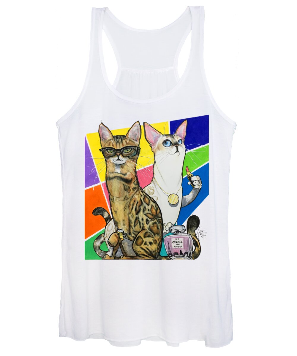 Whaley Women's Tank Top featuring the drawing Whaley 5177 by Canine Caricatures By John LaFree