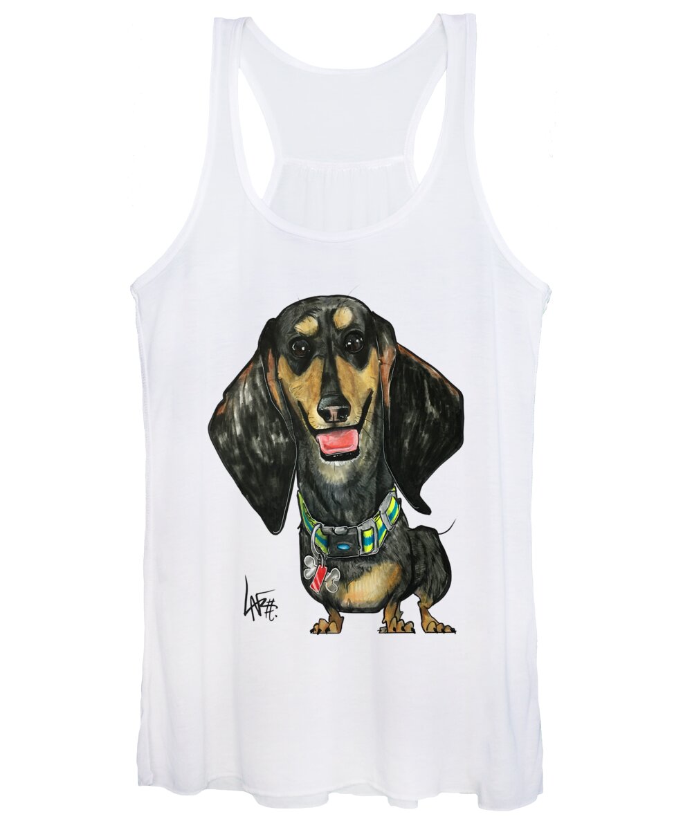 Winesickle Women's Tank Top featuring the drawing Winesickle 4328 by Canine Caricatures By John LaFree