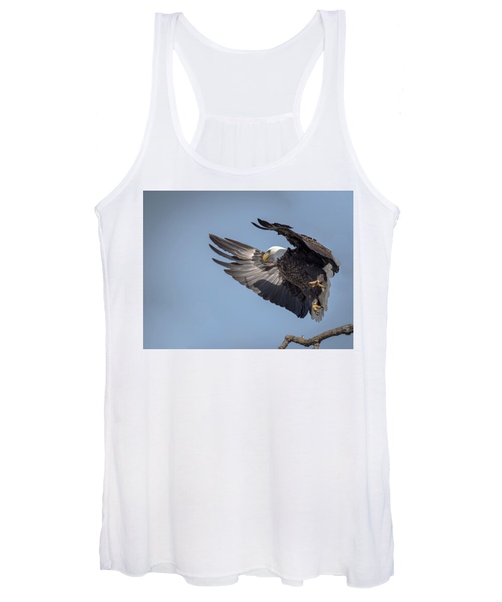 Bald Eagle Women's Tank Top featuring the photograph Wings by Laura Hedien