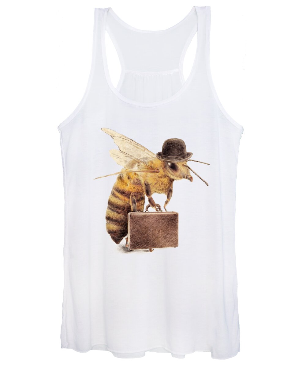 Bee Women's Tank Top featuring the drawing Worker Bee by Eric Fan