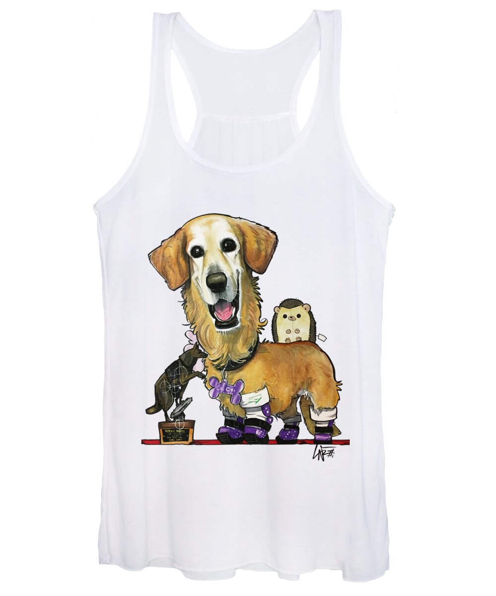 Young 4438 Women's Tank Top featuring the drawing Young 4438 by Canine Caricatures By John LaFree