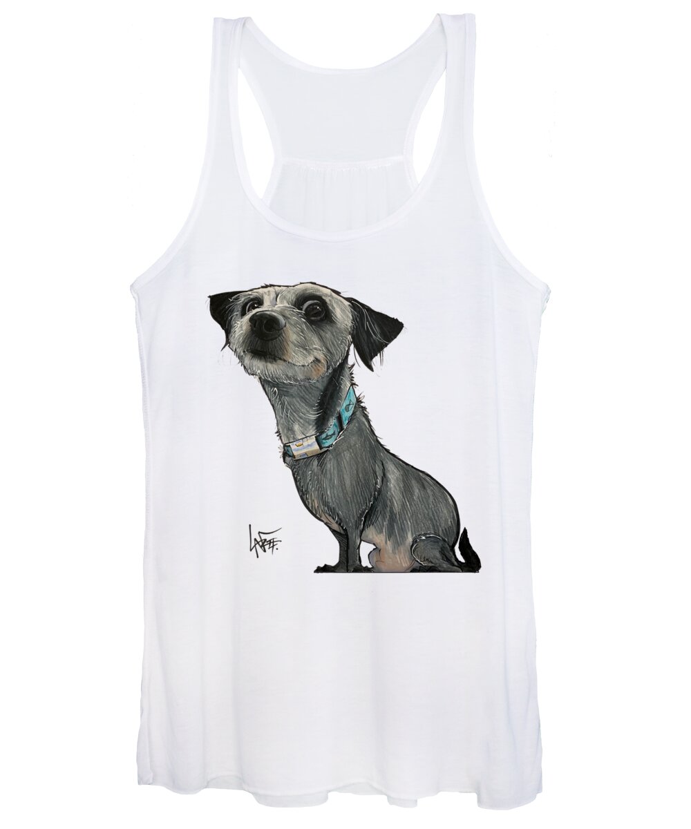 Wong Women's Tank Top featuring the drawing 5323 Wong by Canine Caricatures By John LaFree