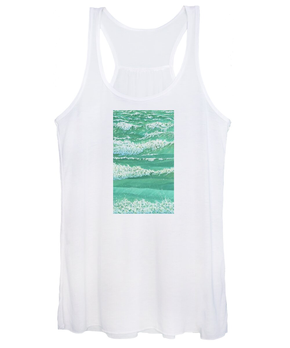 Waves Women's Tank Top featuring the painting After the Storm by Pamela Kirkham