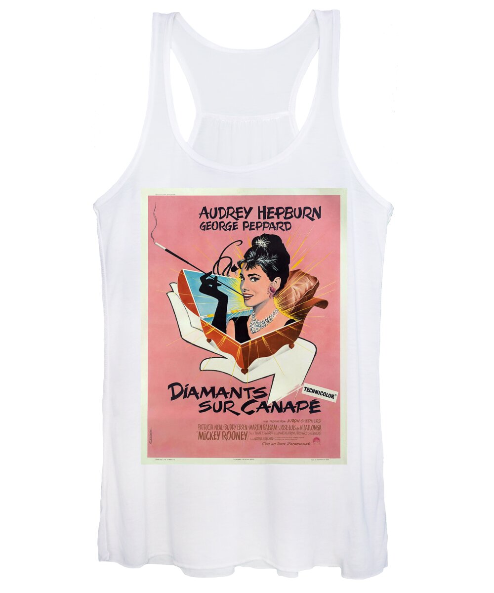 Synopsis Women's Tank Top featuring the mixed media ''Breakfast at Tiffany's'', 1961 by Movie World Posters