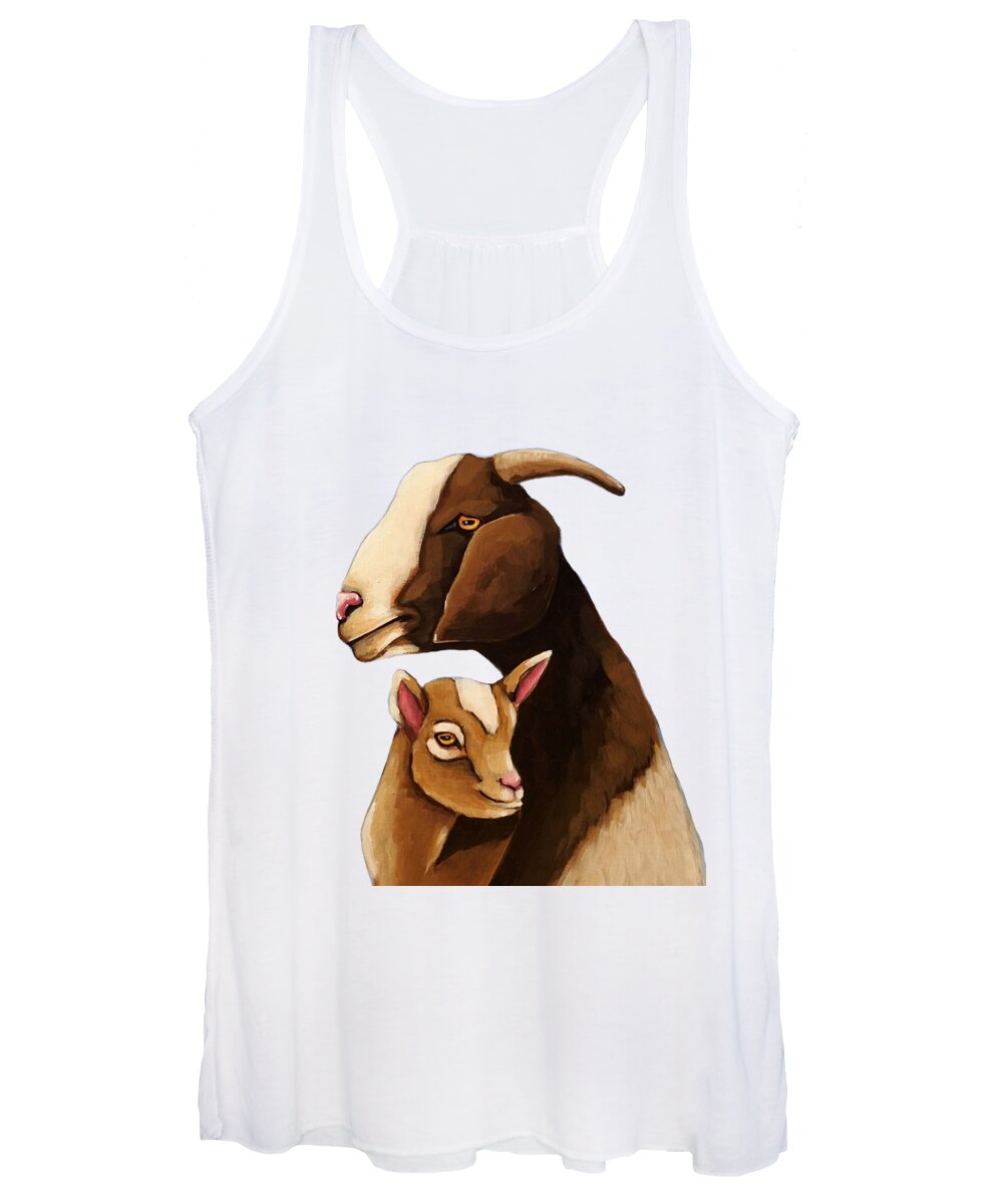 Goat Women's Tank Top featuring the painting Father and Son #2 by Lucia Stewart