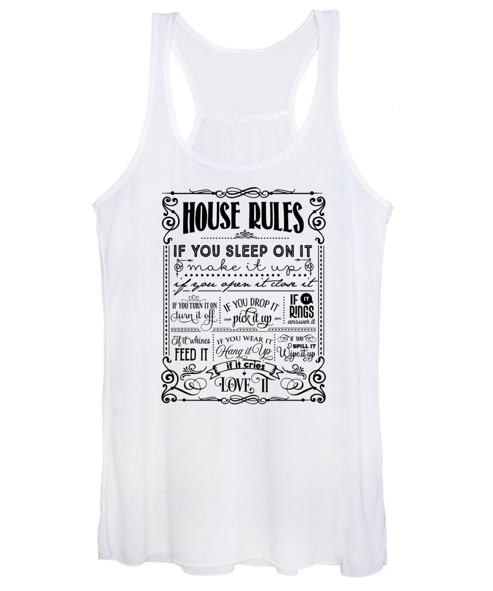 Family Women's Tank Top featuring the digital art House Rules #1 by Sambel Pedes