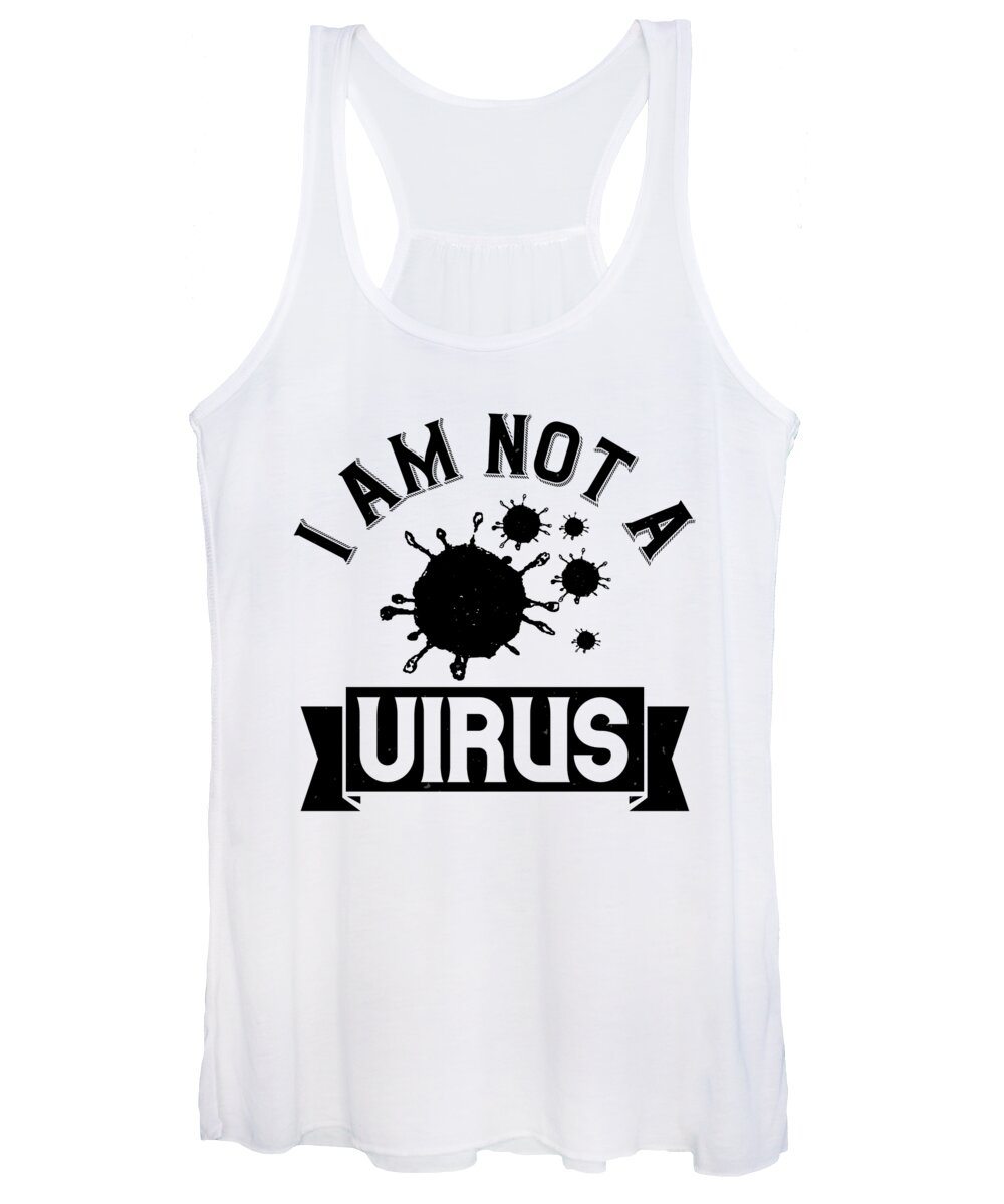 Sarcastic Women's Tank Top featuring the digital art I am not a virus #1 by Jacob Zelazny